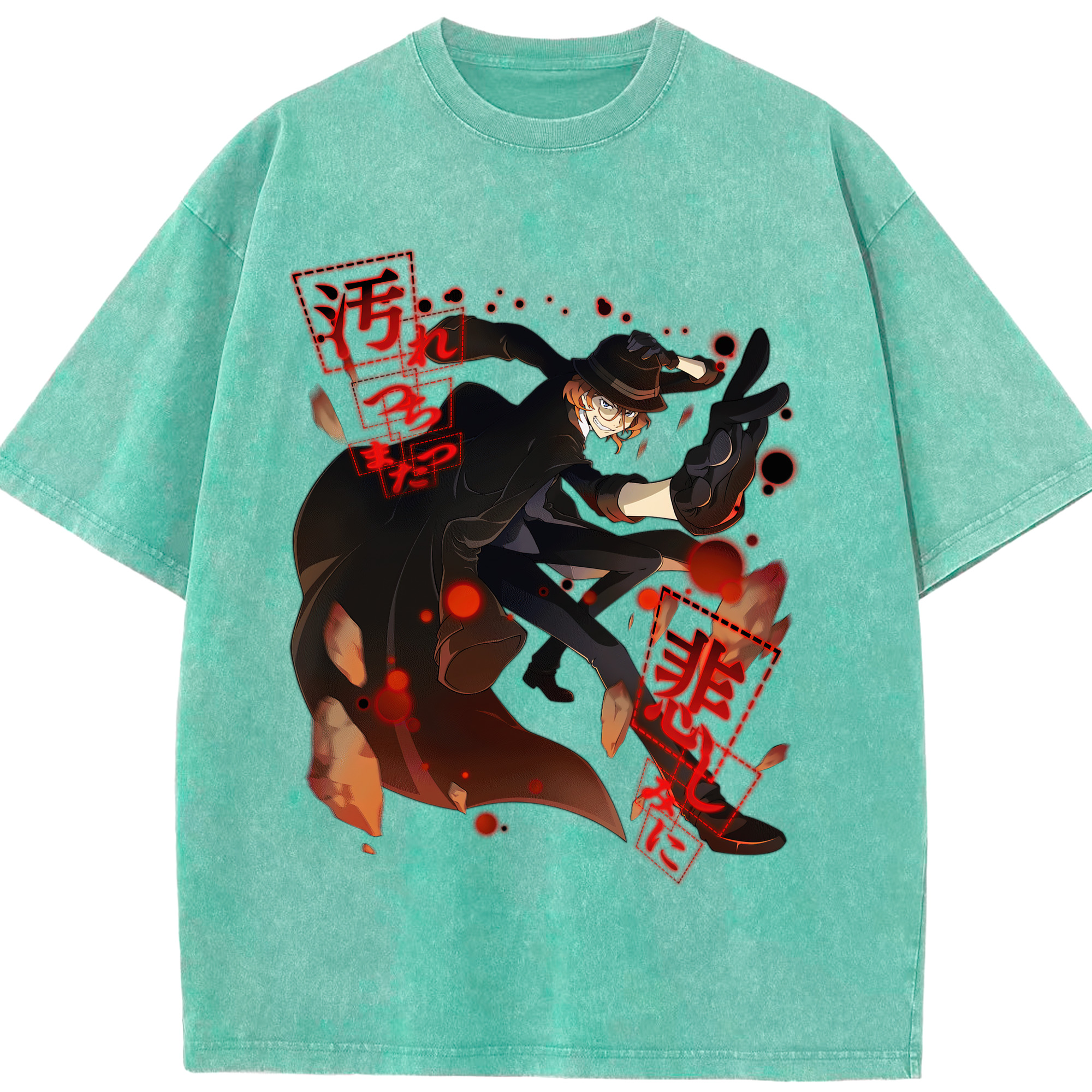 （画像用） 文豪ストレイドッグス Bungo Stray Dogs 綿100% ヴィンテージ風 半袖Tシャツ（フロントプリント）